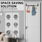 HASTHIP Over the Door Hooks for Clothes and Towels featuring 6 Hook Rack in Black Aluminum