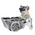 HASTHIP Fun Desk Ashtray for Home or Office featuring Resin Bulldog Wheelbarrow Design | Cute Gift Décor