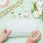 HASTHIP Plastic Mesh Canvas Sheets for DIY Kawaii Cinnamoroll Bag with Chenille Yarns | Embroidery and Crochet Craft Kit