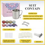 HASTHIP DIY Jar Candle Making Kit for Beginners featuring 8 Mandala Print Tin Jars 2.2 oz | Natural Soy Wax with Wicks and Stainless Steel Jug