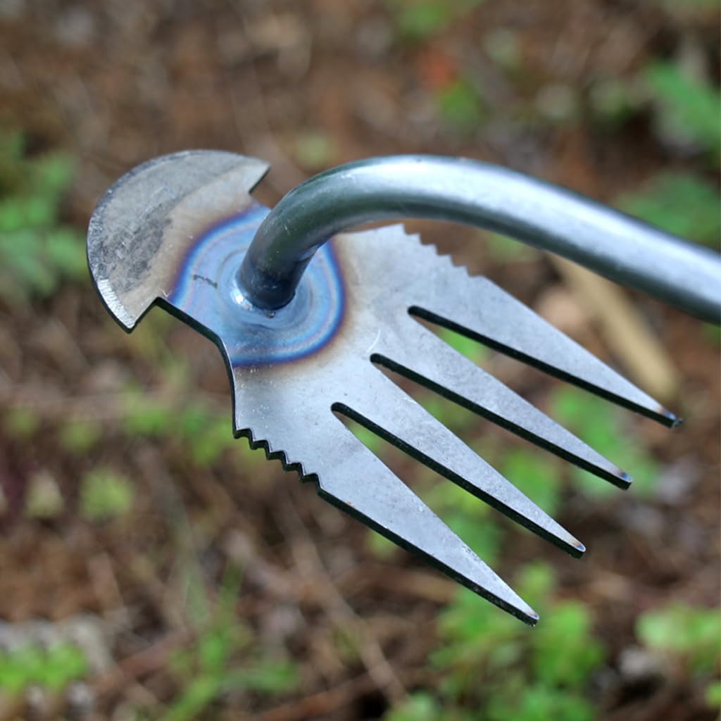 Weeder Hand Tool, 14.1 Inches Short Garden Weeding Tool Steel 4-Claws Weeder Hand Tool, Portable Weed Puller, Manual Weed Puller for Lawn, Garden, Plant Pot, Vegetable Fields