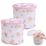 HASTHIP Underwear Laundry Bags 2Pcs Mesh Zipper Pouch with Rose Print for Travel | Clothing Washing Organizer