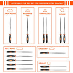 Supvox® 17Pcs File Tools Set with Portable Bag, Premium Grade T12 Drop Forged Alloy Steel File Tools, 4Pcs Precision Large File and 12Pcs Needle Files&1 brush, for Metal Jewelry Engraving Crafts Tool