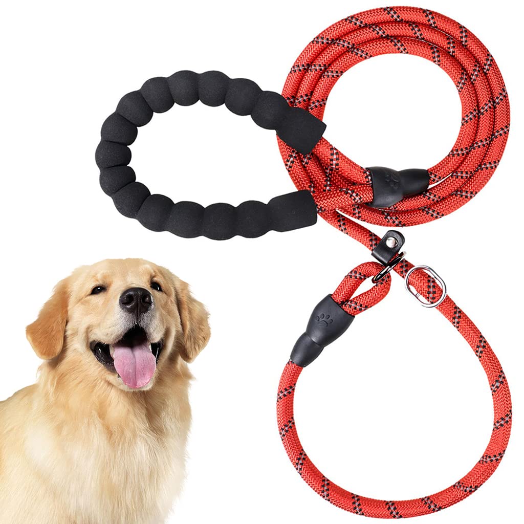 HASTHIP® Correa para Perros 1.7M Ajustable Antitirones de Nylon Trenzado Reflectante,Correa de Entrenamiento Duradera con Mango Acolchado y Mosquetón Seguridad para Perros Pequeños,