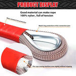 HASTHIP® 13ft -18Tons Tow Rope, Heavy Duty Towing Strap with Screw Fixed D Ring, Woven Nylon Car Toe Cable for Car