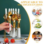 HASTHIP® 24Pcs cutlery set Spoons Set Spoons Silverware, Stainless Steel Spoon, Silver Spoons, Silverware Spoons for Home, Kitchen, Restaurant,