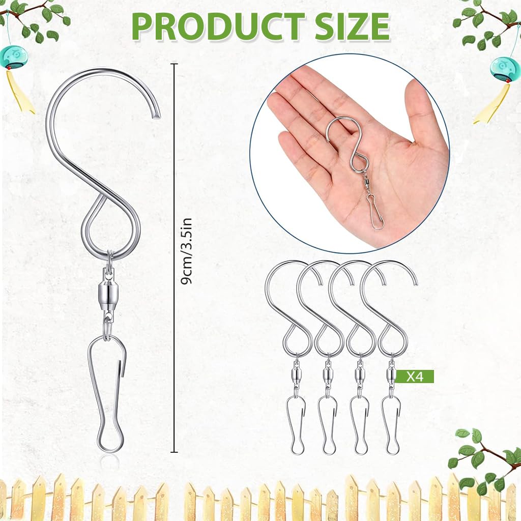 HASTHIP S Hooks for Home Decor with 360 Degree Swivel Loop Buckles Stainless Steel 4Pcs Set