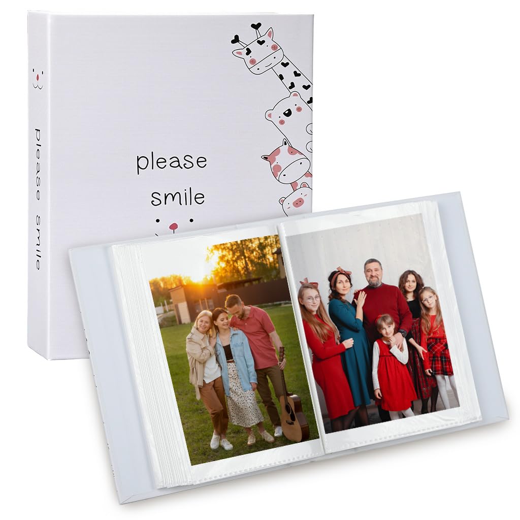 HASTHIP Photo Album for Baby Memories with Cartoon Hardcover and 100 4x6 Photo Slots