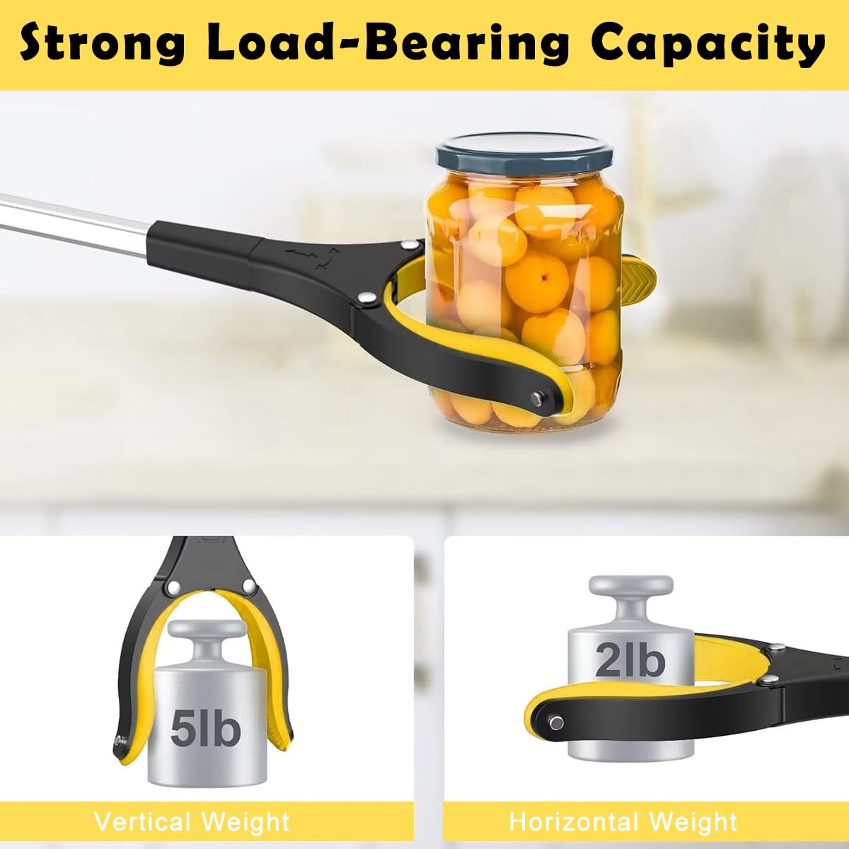 HASTHIP Grabber Reacher Tool 32.6 in for Litter Pickup with Magnet and Ergonomic Handle | Aluminum Foldable Aid for Elderly