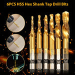 HASTHIP Drill Tap Bit Set for Metal | 7 Pcs M3-M10 with 1/4 in Hex Shank and HSS 4341