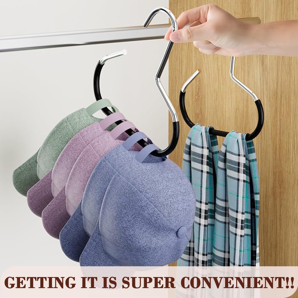 HASTHIP Wardrobe Hooks for Clothes and Hat Storage featuring Space Saving Metal Design | Set of 10