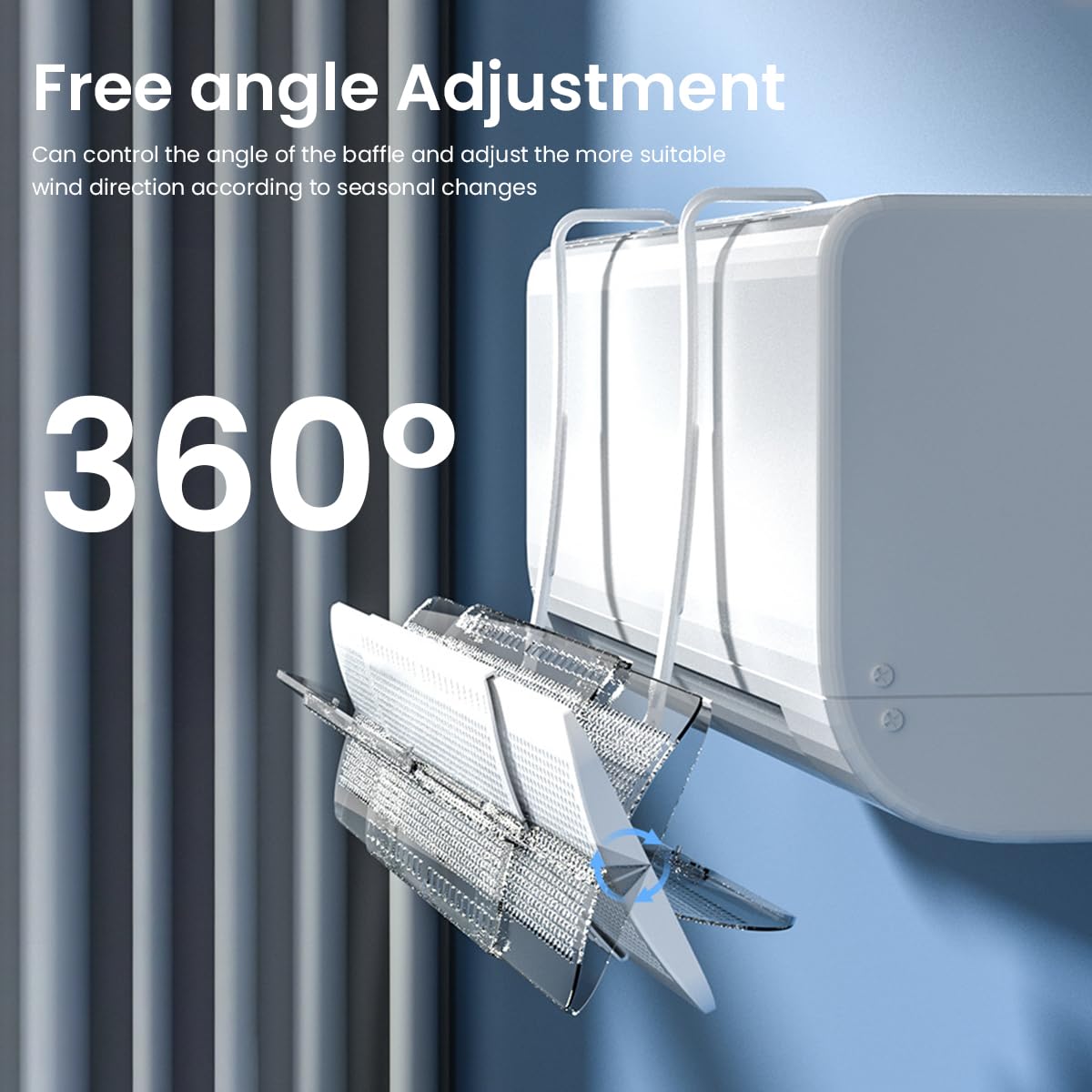 HASTHIP Air Conditioner Deflector for Split Units 22–32 in with Mesh Hole and Adjustable Angle