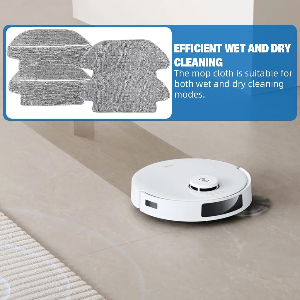 HASTHIP Microfiber Mop Cloth for Mi Robot Vacuum Mop P with 4pcs Set | Machine Washable