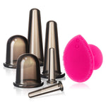 HASTHIP Facial Cupping Set for Skin Rejuvenation with 7 Pcs Multi Size Silicone Cups | Dual Action Exfoliating Brush