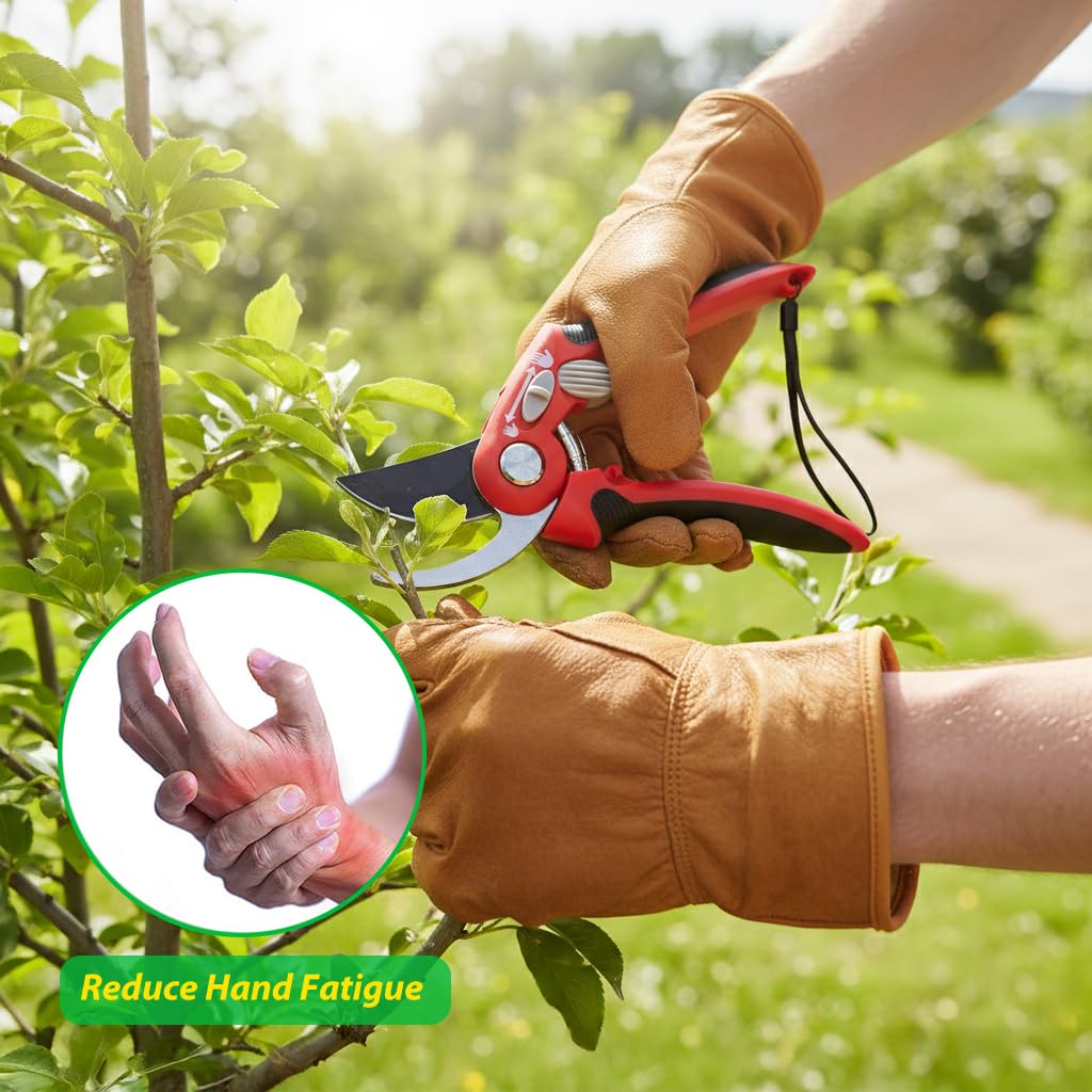 HASTHIP Bypass Pruner for Plants and Flowers with Spring Loaded Mechanism and SK5 Steel Blades