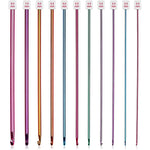 HASTHIP Crochet Hook Set for Tunisian and Afghan Projects with 11pcs 2.0–8mm Aluminum Hooks