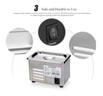 0.8L Mini Ultrasonic Cleaner Machine Digital Timer 42KHz Sonic Cleaner with Digital Timer Basket for Small Silver Metal Parts(17.5CM*11CM*12.5CM)