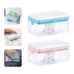 HASTHIP Mesh Soap Box 2 Pcs for Laundry and Bath featuring 4 Rolling Bar Case | PP Material 12.2x7.2x6.7 cm
