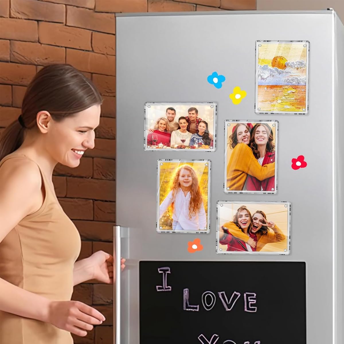 HASTHIP Acrylic Magnetic Photo Frame for Fridge with Strong Hold and 6×4 in Size | 4 Pack Transparent Display
