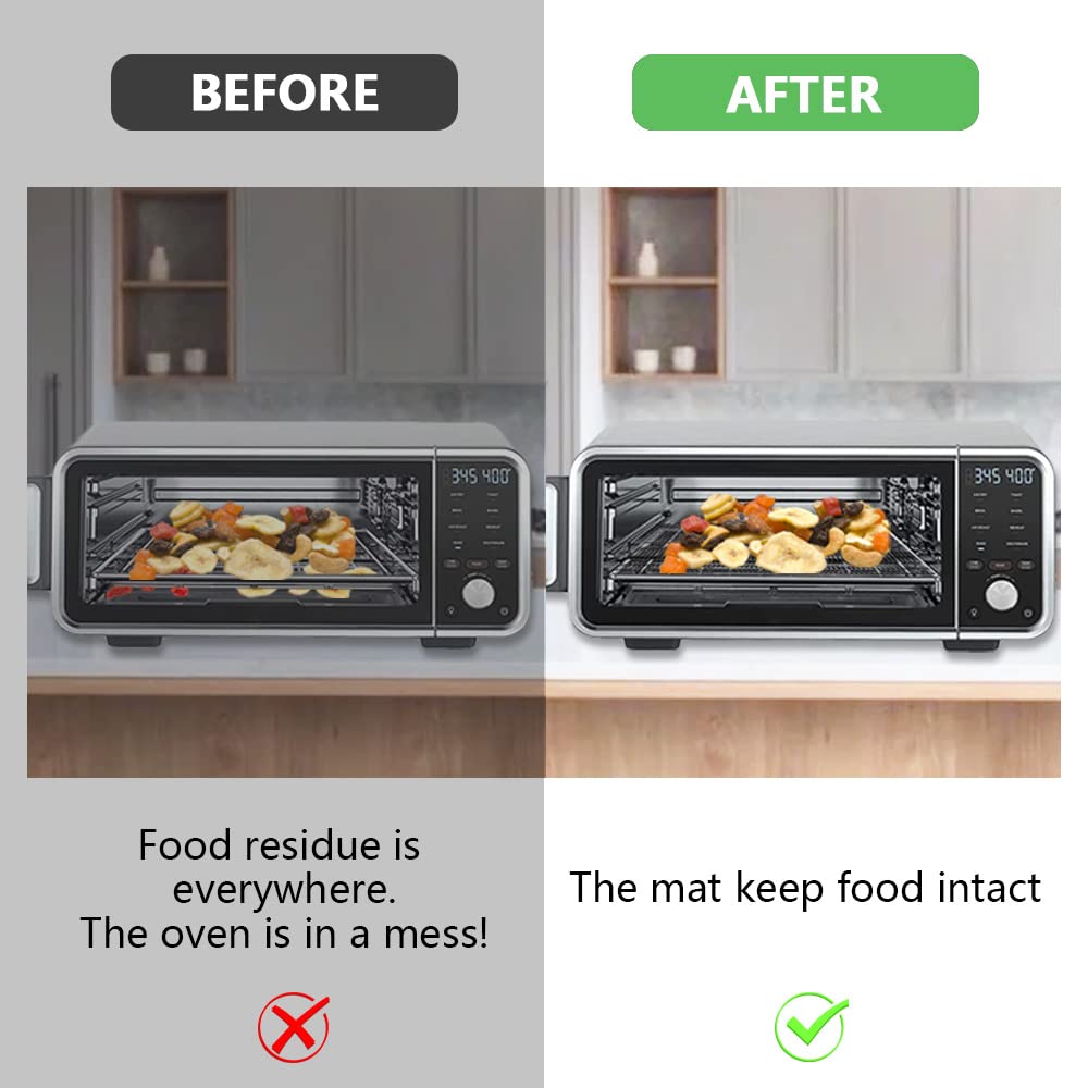 HASTHIP Oven Liners for Bottom of Oven with 12x12 inch Pre Cut Square Sheets | Includes 3 Air Fryer Liners and 3 Mesh Sheets