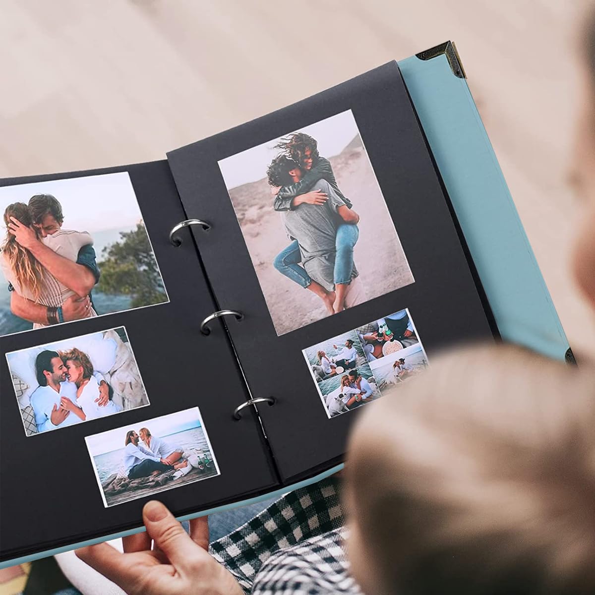 HASTHIP DIY Scrapbook Photo Album Kit for Couple with 60 Pages 3 Ring Binding | Anniversary Gift Set