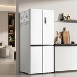 HASTHIP Fridge Cover for Side by Side Refrigerator with Pockets 26.3x55 in Polyester | Floral Tassel Design