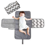 HASTHIP® Grey Waterproof & Foldable Baby Massage Pad with Head Cushion & Organizer Pockets or Diaper Changing Station Baby Mat for Home & Outside Travel