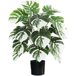 HASTHIP Artificial Monstera Deliciosa Plant for Home or Office Decor with Black Pot | 23.6 in Lifelike Greenery