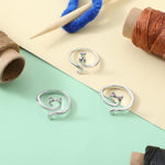 HASTHIP Crochet Rings for Tension featuring Cute Cat Ear Design 9PCS Metal Adjustable Set
