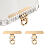 HASTHIP® Paquete de 2 lengüetas sujeción para Funda teléfono Acero Inoxidable, lengüetas ultradelgadas 0, 18 mm con Anilla en D giratoria, lengüetas multifunción para Colgante, Correa y Cadena