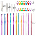 HASTHIP Crochet Hooks Set for DIY Projects with Ergonomic Handles and 37 Accessories | Multicolor Aluminum Tools for Beginners