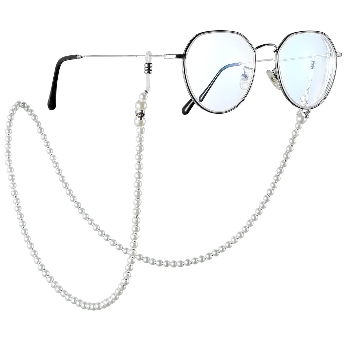 HASTHIP® Cadena de Gafas con Imitación de Perlas,Correa Retención para Gafas Sol y Anteojos,Cordón Elegante para Mujeres y Niñas Soporte Decorativo Máscara Collares
