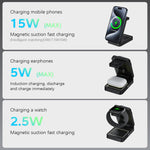 HASTHIP® Upgraded 3 in 1 Wireless Charger, Charger Cradle, Luminous Foldable Wireless Charging Cradle, Compatible with Charger & 16/15/14/13/12
