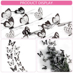 HASTHIP Butterfly Wall Stickers for Home Decor featuring 3D Effect and 36Pcs PVC Set | Black and White