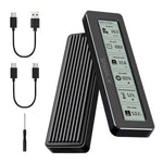 HASTHIP® Aluminum M.2 Nvme SATA SSD Enclosure with LCD Display USB 3.2 Gen 2 10Gbps M.2 NVMe SSD Enclosure NVME PCI-E M-Key