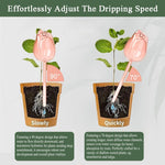 HASTHIP Tulip Waterers Pack of 4 for Indoor and Outdoor Plants featuring Automatic Self Watering Spike in Pink