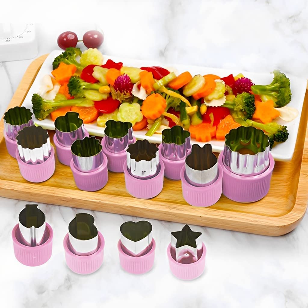 HASTHIP Cookie Cutter Shapes for Kids with Thickened PP Handle and 12 Stainless Steel Molds | Easy DIY Baking and Sandwich Fun