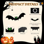 HASTHIP Halloween Home Decorations for Party with 13 Bats & Glow-in-the-Dark Eyes | PVC Wall and Tree Hanging Decor
