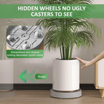 HASTHIP Plant Caddy for Indoor & Outdoor Pots featuring 360° Rotatable Wheels and 8.66 in Tray