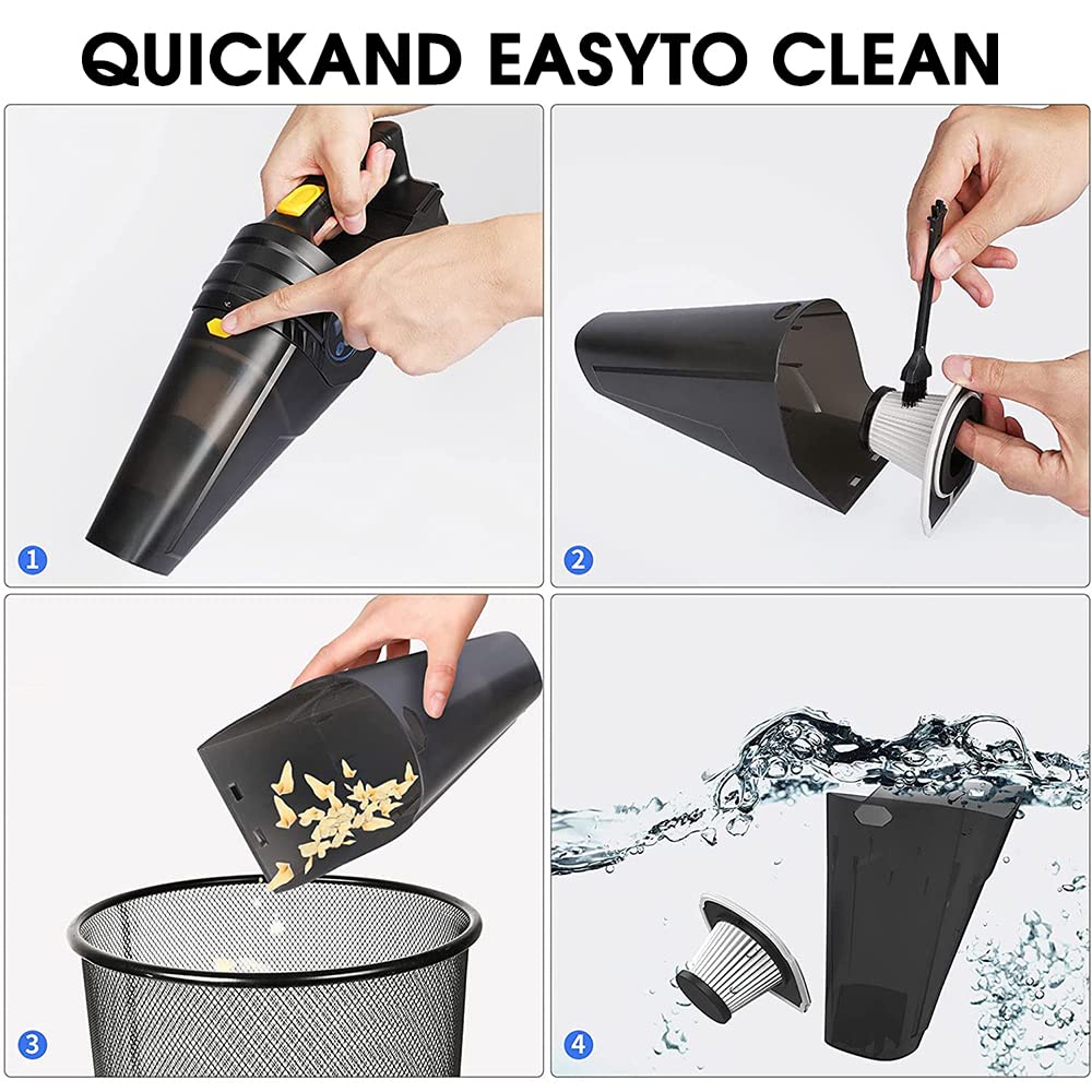 HASTHIP® Car Vacuum Cleaner Rechargeable Air Compressor Inflator