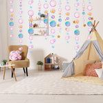 HASTHIP Stringed Beading Decorations for Room and Party featuring 72 in PVC Bubbles | 4pcs Mixed Color Hanging Set