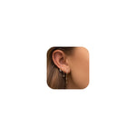 HASTHIP® Set de 3 Pares de Pendientes para Mujer,Aros y Studs Dorados con Diseño Luna,Estrella y Flor Joyería Hipoalergénica para Múltiples Perforaciones