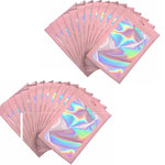 HASTHIP resealable odor proof bags for food jewelry and lip gloss featuring mylar and foil material | 200 pcs pink 7.5x12 cm with clear window
