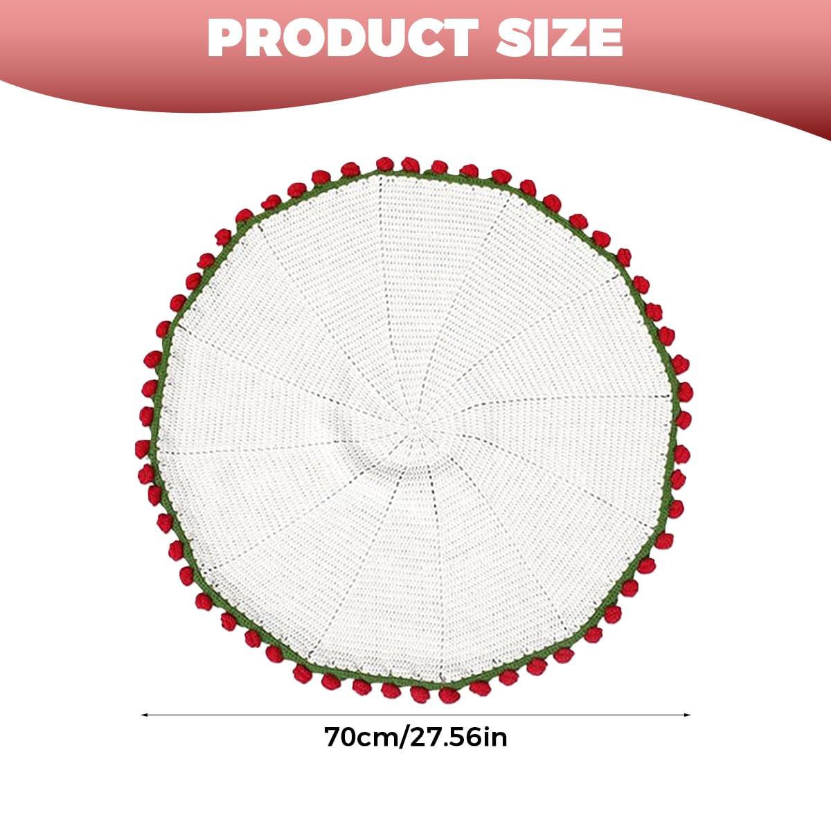 HASTHIP Flower Bouquet Blanket for All Seasons with 3D Crochet Floral Design | 80cm Soft Knitted Throw