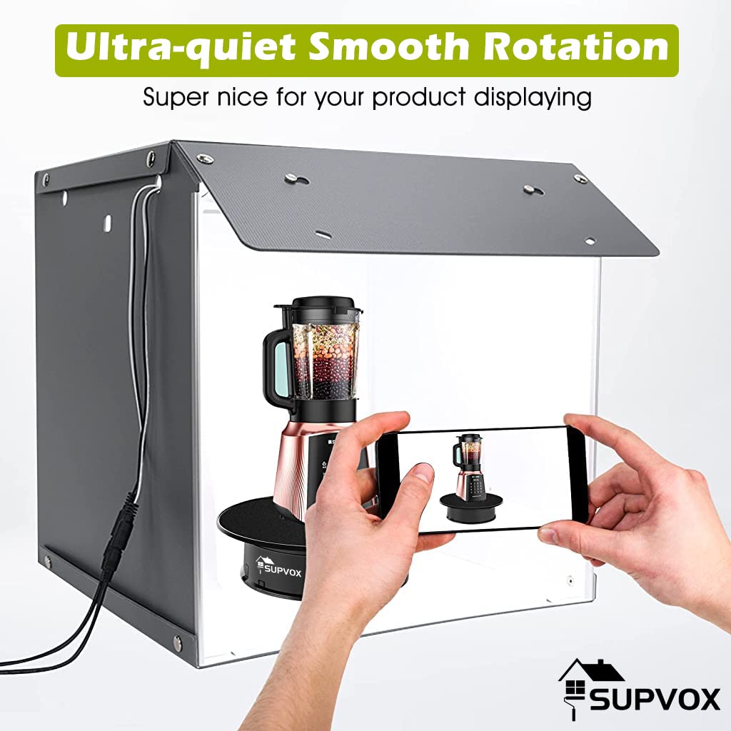1Pcs Electric Rotating Display Stand, USB Charge 360 Degree Rotating Turntable, 20CM /Load 8KG, Multi-Functional Rotary Table for Photography Products Shows, Jewelry, Cake (Without Battery)