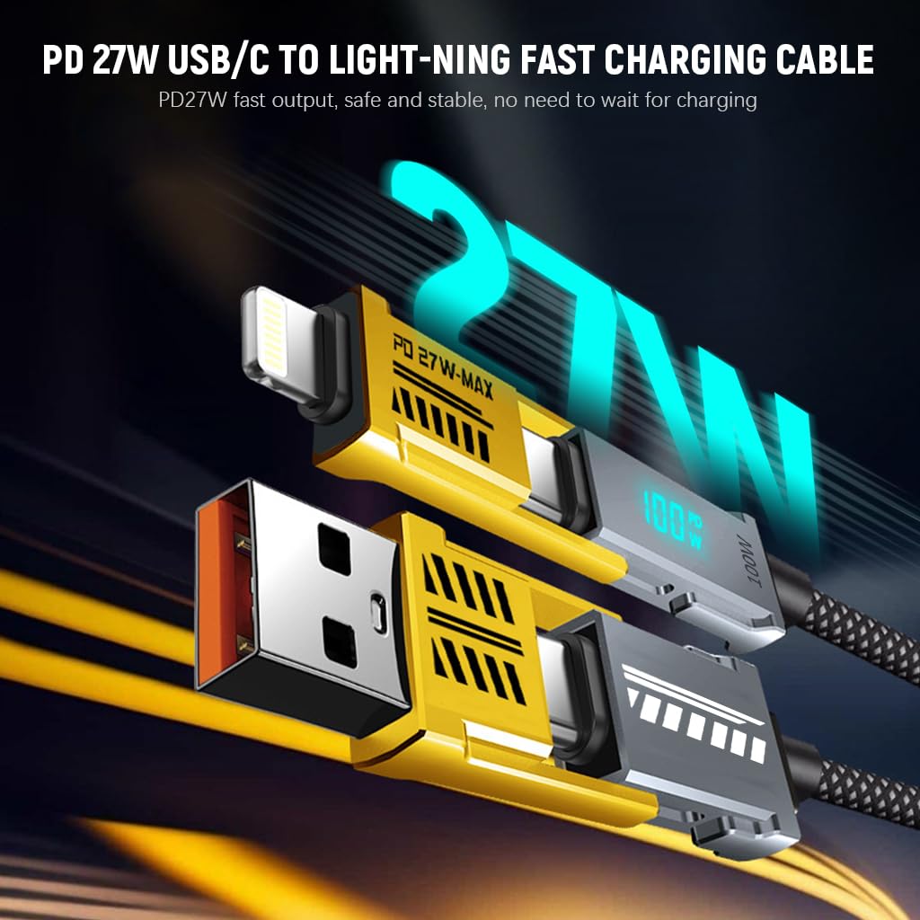 PD100W 4-IN-1 Multi-function Digital Fast Charging Cable, 480Mbps Data