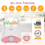 HASTHIP® Calentador de Biberones Eléctrico 6 en 1 para Bebés,Esterilizador de Botellas Rápido 8-15 Min,Mantiene Calor 24H Calentamiento Alimentos Temporizador y Temperatura Ajustable
