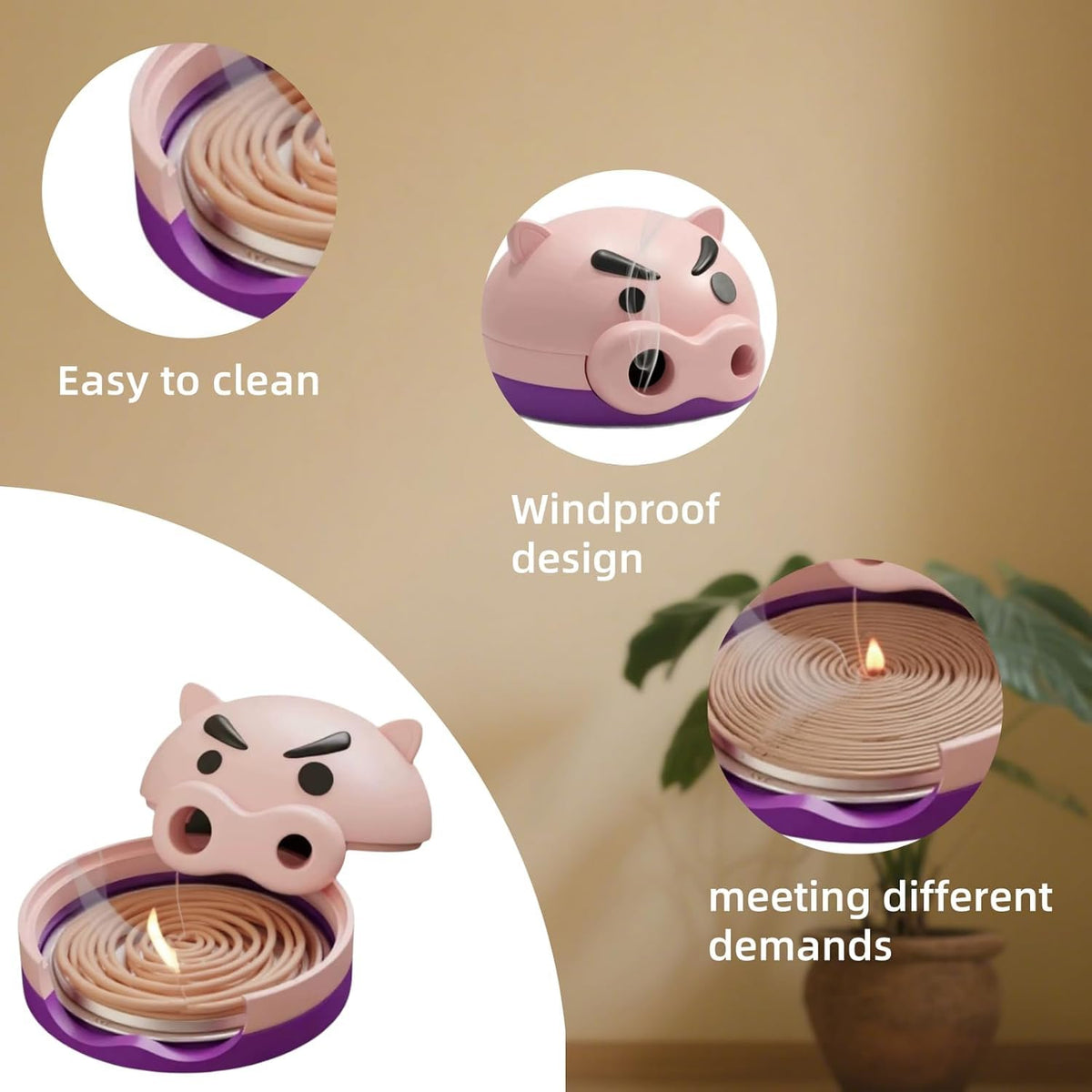 HASTHIP Incense Holder for Yoga and Meditation with Ventilated Pig Nose Lid | 7.09 in Odor‑Resistant Box