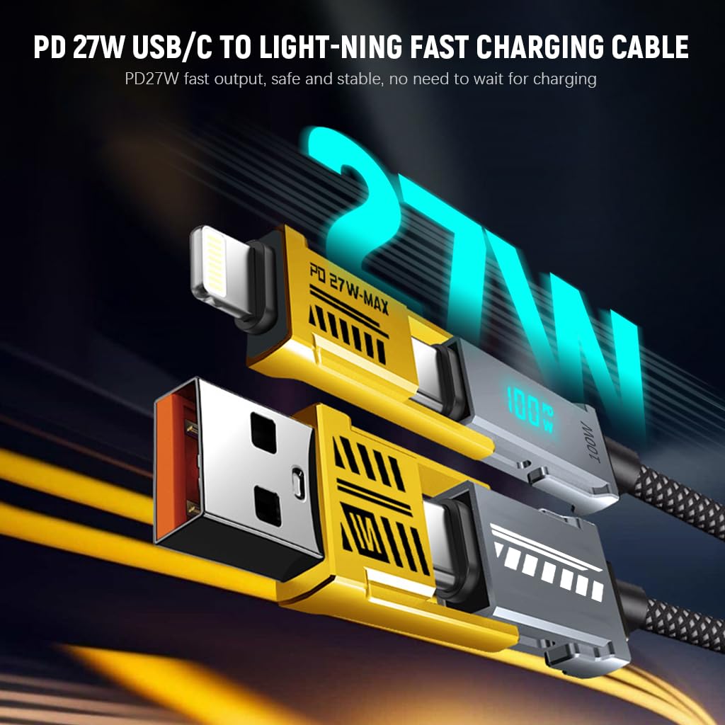PD100W 4-IN-1 Multi-function Digital Fast Charging Cable, 480Mbps Data