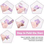 HASTHIP Origami Art Papers for Lucky Star Making with 2160 pcs 4 Kawaii Designs | 8.66 in Sheets